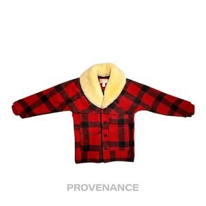 🔴 Filson Mackinaw Wool Packer Coat Red Black Plaid 38 S